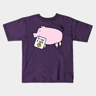 Cute Pig with Anti Drugs Message Kids T-Shirt